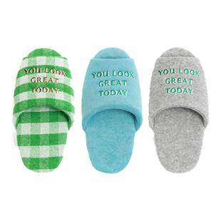 EUXTERPA欧特帕防臭防滑刺绣棉拖鞋静音秋冬家居室内地暖拖鞋男女