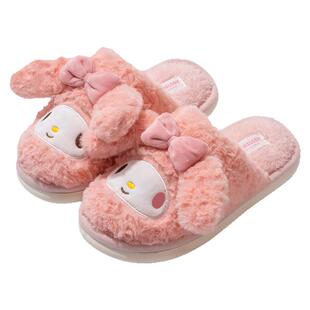 儿童棉拖鞋女童2025新款美乐蒂同款可爱公主毛绒亲子冬季毛暖棉拖