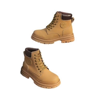 Semir女鞋黄色马丁靴2025秋冬新款英伦风大黄靴厚底增高短靴子女