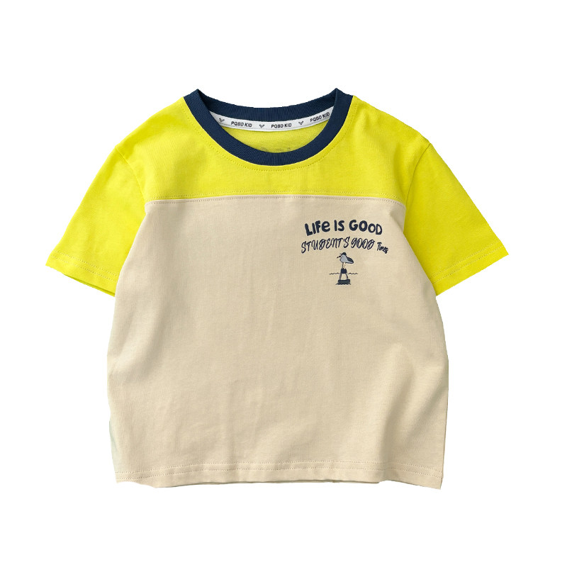 100%棉t恤男童夏款韩版
