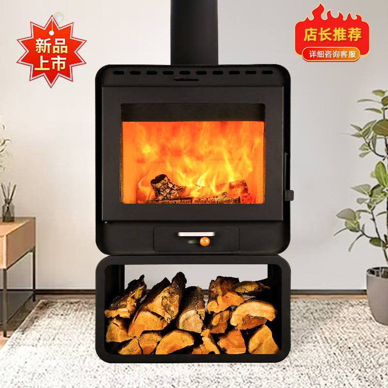 真火燃木壁炉室内装饰独立式家用农村别墅民宿烧柴火炉取暖炉壁炉