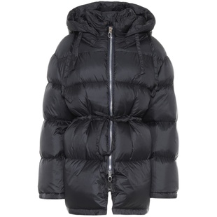 冬季明星同款女士羽绒服短款纯色连帽收腰宽松系带加厚白鸭绒外套