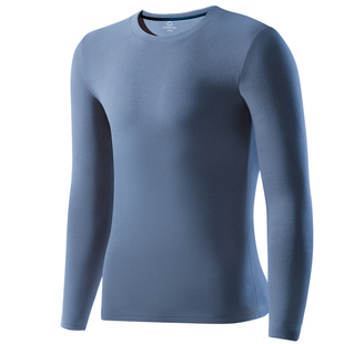 简云蚕丝德绒打底衫男士秋衣单件上衣内穿羊毛保暖内衣长袖T恤冬