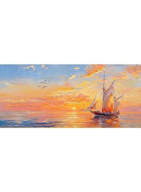 大芬村手绘一帆风顺海景油画