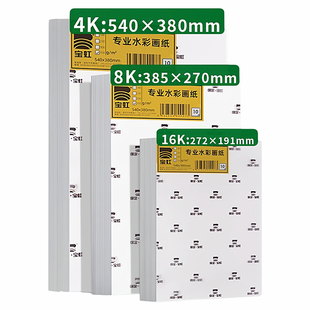 宝虹水彩纸300g8K4开水彩纸木浆A1a3专业水彩画纸8k350g细粗纹水彩纸油画棒彩绘纸4k水彩纸美术生专用水彩纸