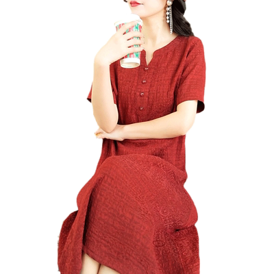 迪芬璐嘉气质复古真丝连衣裙女