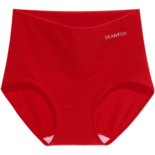 蝶安芬本命年内裤女红色纯棉高腰收腹女士新款抗菌裆三角女生短裤