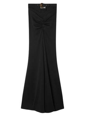 【季末优惠】VERSACE JEANS COUTURE 女士罗纹垂褶长款半身裙