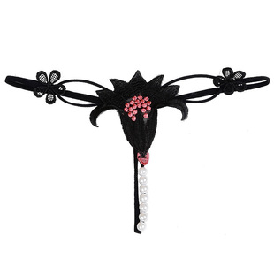 2025新款性感珍珠内裤带珠子的丁字裤钉子内裤女大颗粒c字小内裤