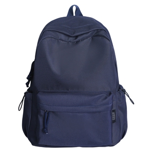 书包ins风小众高中生初中女生简约纯色系大容量韩系双肩包女肩包