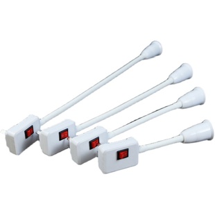 E27螺口LED灯泡床头壁灯卧室插座式灯头万向灯座220V灯插电控制