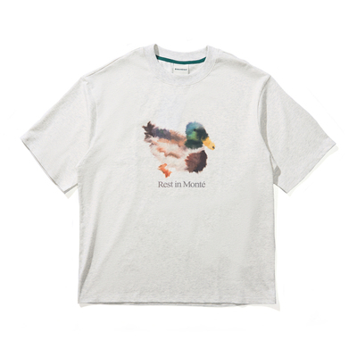 Monterest水墨印花圆领短袖T恤男