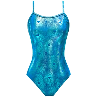 竞速速浪2026新款闪孔雀蓝专业单层竞速泳衣女三角连体竞技游泳