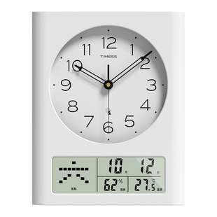 TIMESS钟表挂钟客厅家用2025新款北欧挂表免打孔静音电波时钟挂墙