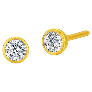 赛菲尔黄金耳钉足金点钻系列莫桑石泡泡耳钉耳针莫桑石耳饰送女友