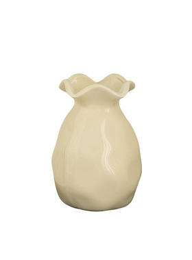 高级感奶油色玻璃迷你小花瓶