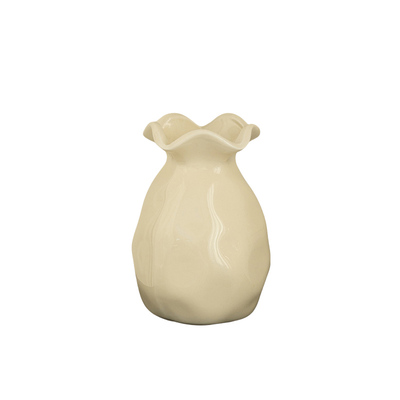 高级感奶油色玻璃迷你小花瓶