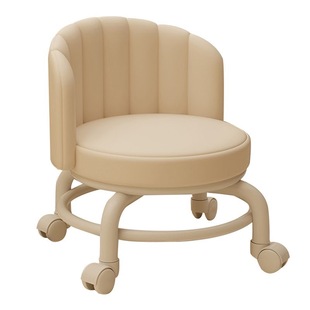 万向轮小凳子家用客厅卧室滑轮矮凳儿童靠背小板凳带娃护腰小椅子