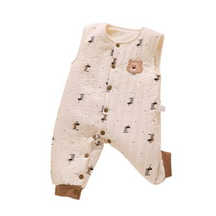 婴儿背带裤子夹棉加厚秋冬季外穿一岁女宝宝加绒保暖棉裤裆部按扣