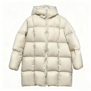 高级亲子超轻云朵泡芙羽绒服新款白鸭绒90绒高蓬松连帽中长款廓形
