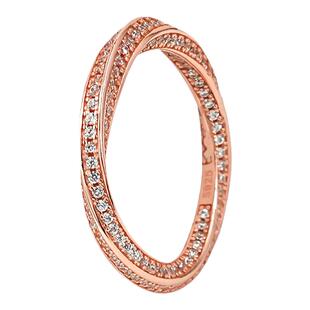 莫比乌斯环轻奢简约小众925银旋转排钻戒指螺旋扭壁简气质ins风女