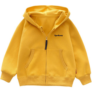 男童春秋连帽外套2026春季儿童宽松百搭潮上衣中大童卫衣拉链开衫