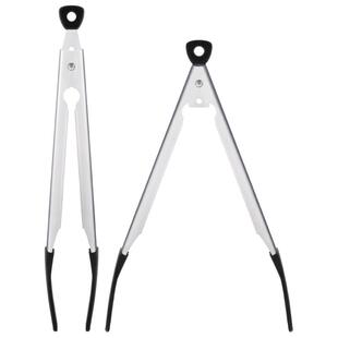 onlycook 煎牛排专用夹304不锈钢烤肉夹子烧烤厨房硅胶食品食物夹