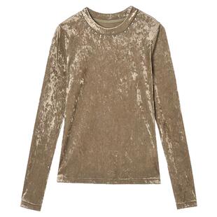 2026年春装Outlets专柜 高端LY系列钉珠设计微弹上衣长袖针织衫女