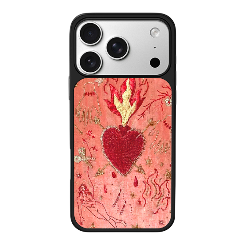 火焰之心个性适用于苹果17promax新款手机壳iPhone air/16pro/15plus14玻璃13pro小众手机套12男女冰感肤感11
