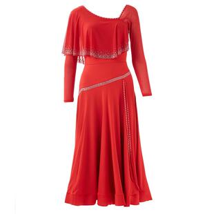 朵俏摩登舞服连衣裙交谊舞大摆裙专业国标舞新款比赛服舞蹈服舞裙