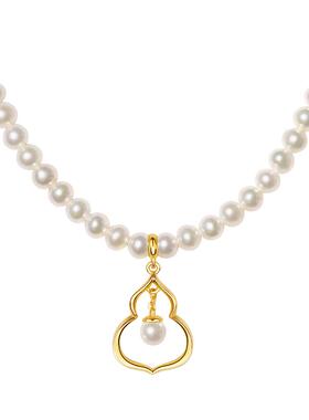 周六福葫芦淡水珍珠项链女款