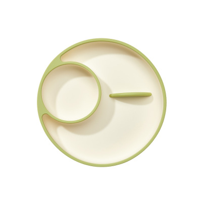 beeshum月亮硅胶分格宝宝餐盘自主进食吃饭婴儿辅食碗吸盘一体式