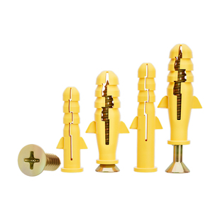 小黄鱼膨胀螺丝内膨胀塞螺栓涨塞塑料膨胀管6/8/10mm加长自攻螺丝