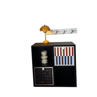 实木卡莱克书架落地书柜置物架自由组合复古格子柜八格电视柜定制