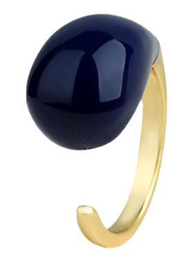 欧美热销小众设计水滴形开口戒指女ins时尚个性轻奢高级感食指戒