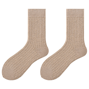 厚袜子男款羊绒袜冬季加厚保暖中筒袜男士灰色毛圈羊毛袜男袜秋冬