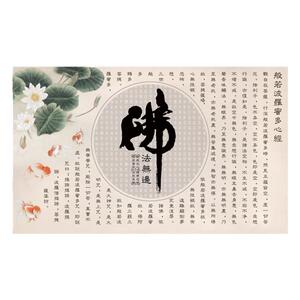 高清般若心经墙纸禅意背景墙面壁画寺院电视背景墙壁观音心经壁布