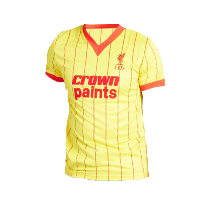 利物浦俱乐部官方商品 | 复古球衣1982-83客场球衣黄色V领足球服