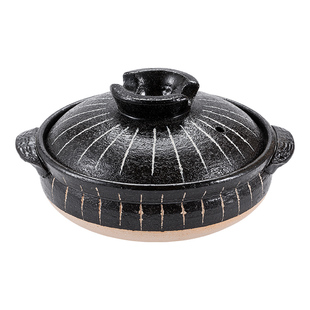 日本进口万古烧砂锅炖锅黑十草煲仔饭专用锅小森林煲汤家用陶土锅