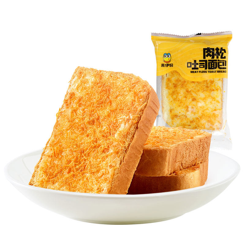 来伊份肉松吐司面包500g营养早餐糕点心小吃办公休闲零食品来一份