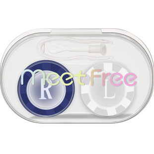 美瞳盒子高级感隐形眼镜伴侣盒双联盒夹取器佩戴工具收纳盒工具