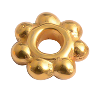 纯18k金隔珠隔片小配件散珠古法金梅花隔垫diy配饰手工金手串手链