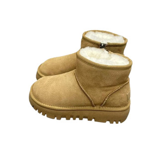 真皮保暖棉鞋2025年冬季新款羊毛厚底雪地靴女百搭增高短筒雪地靴