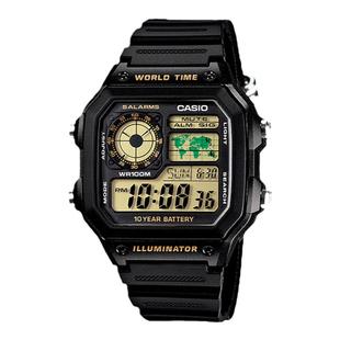 casio卡西欧手表男小方块正品防水运动学生电子表AE-1200WHB-3B