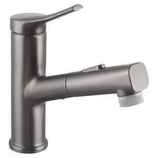 潜水艇枪灰色面盆抽拉龙头卫生间洗脸池冷热水浴室柜水龙头不锈钢