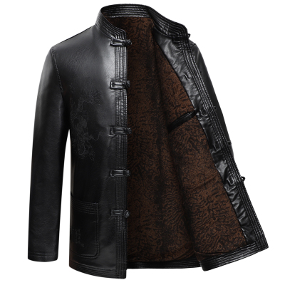 爸爸装加绒加厚皮毛一体爷爷唐