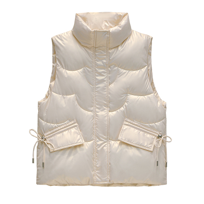 秋季新款显瘦亮面高领羽绒棉马甲