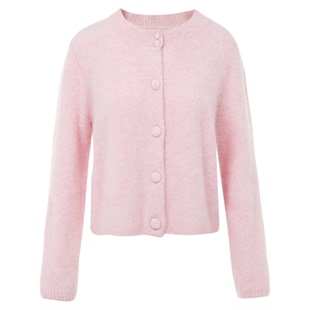 朗姿纯羊毛针织开衫宽松毛衣休闲毛针织衫打底衫女2025年冬季新款