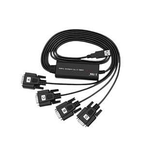 ZTEK力特USB转4串口线9针公头COM口USB转RS232一拖四多串口ZE552A