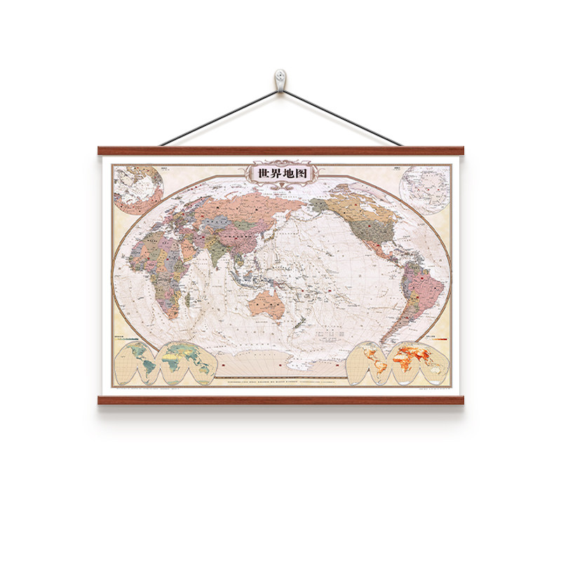实木复古中国挂图地图